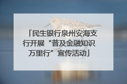 民生银行泉州安海支行开展“普及金融知识万里行”宣传活动