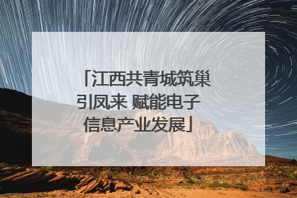 江西共青城筑巢引凤来 赋能电子信息产业发展