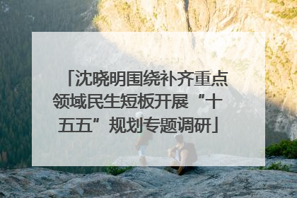 沈晓明围绕补齐重点领域民生短板开展“十五五”规划专题调研
