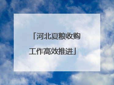 河北夏粮收购工作高效推进