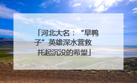 河北大名：“旱鸭子”英雄深水营救 托起沉没的希望