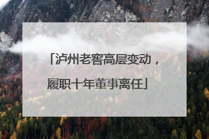 泸州老窖高层变动，履职十年董事离任