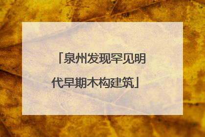 泉州发现罕见明代早期木构建筑