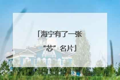 海宁有了一张“芯”名片