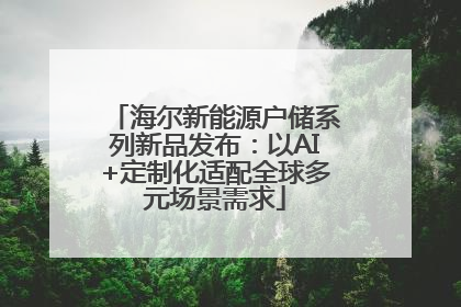 海尔新能源户储系列新品发布：以AI+定制化适配全球多元场景需求