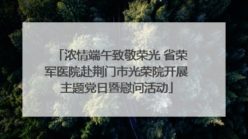 浓情端午致敬荣光 省荣军医院赴荆门市光荣院开展主题党日暨慰问活动