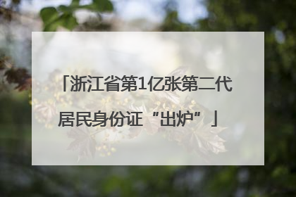 浙江省第1亿张第二代居民身份证“出炉”