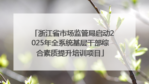 浙江省市场监管局启动2025年全系统基层干部综合素质提升培训项目