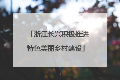 浙江长兴积极推进特色美丽乡村建设