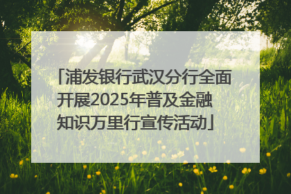 浦发银行武汉分行全面开展2025年普及金融知识万里行宣传活动