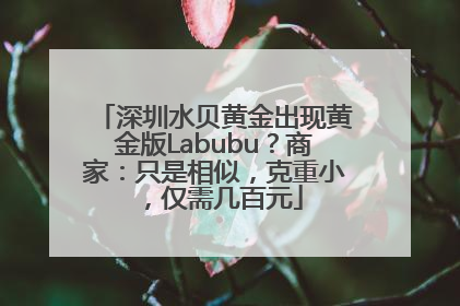 深圳水贝黄金出现黄金版Labubu？商家：只是相似，克重小，仅需几百元