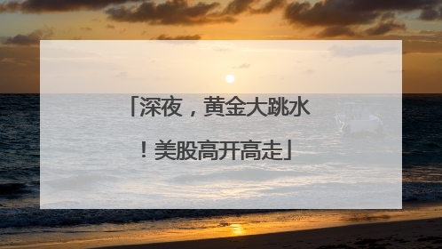深夜，黄金大跳水！美股高开高走
