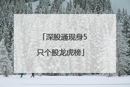 深股通现身5只个股龙虎榜