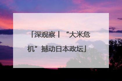 深观察丨“大米危机”撼动日本政坛