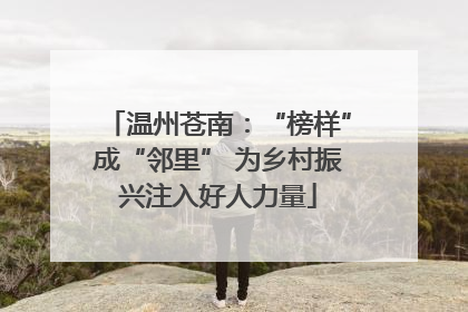 温州苍南：“榜样”成“邻里” 为乡村振兴注入好人力量
