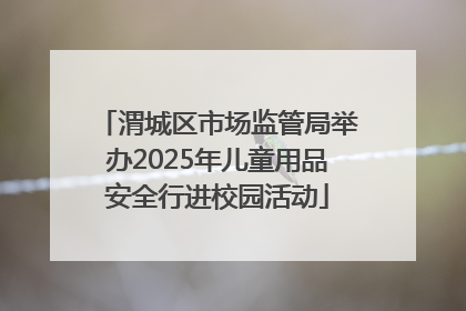 渭城区市场监管局举办2025年儿童用品安全行进校园活动