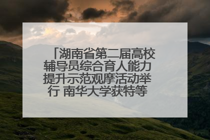 湖南省第二届高校辅导员综合育人能力提升示范观摩活动举行 南华大学获特等奖和一等奖
