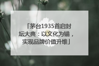 茅台1935首启封坛大典：以文化为锚，实现品牌价值升维