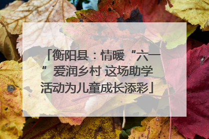 衡阳县：情暖“六一”爱润乡村 这场助学活动为儿童成长添彩
