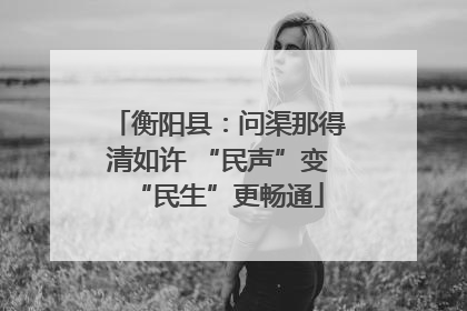 衡阳县：问渠那得清如许 “民声”变“民生”更畅通