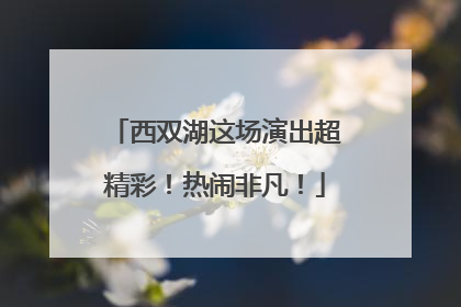 西双湖这场演出超精彩！热闹非凡！