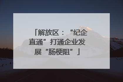 解放区：“纪企直通”打通企业发展“肠梗阻”