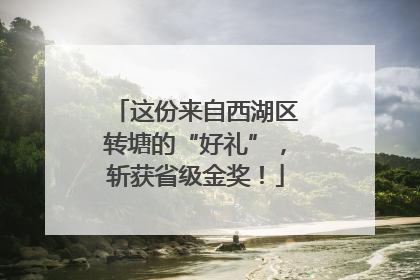 这份来自西湖区转塘的“好礼”，斩获省级金奖！