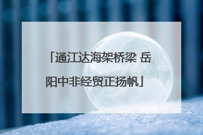 通江达海架桥梁 岳阳中非经贸正扬帆