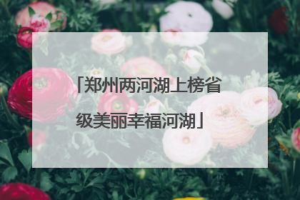 郑州两河湖上榜省级美丽幸福河湖