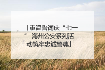 重温誓词庆“七一” 海州公安系列活动筑牢忠诚警魂