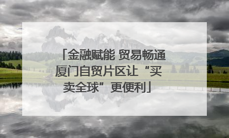 金融赋能 贸易畅通 厦门自贸片区让“买卖全球”更便利