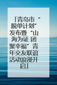 青岛市“脱单计划”发布暨“山海为证 团聚幸福”青年交友联谊活动浪漫开启