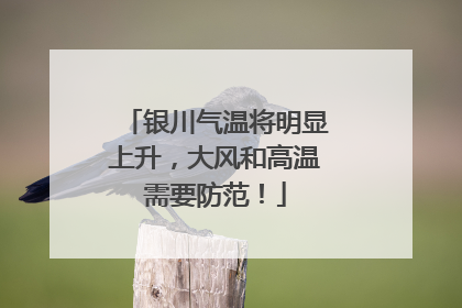 银川气温将明显上升，大风和高温需要防范！