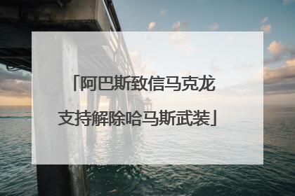 阿巴斯致信马克龙 支持解除哈马斯武装