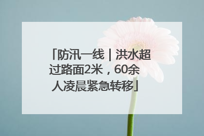 防汛一线｜洪水超过路面2米，60余人凌晨紧急转移