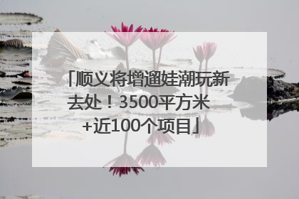顺义将增遛娃潮玩新去处！3500平方米+近100个项目