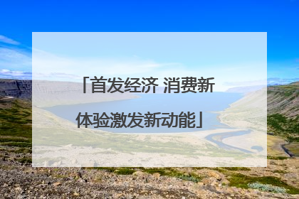 首发经济 消费新体验激发新动能
