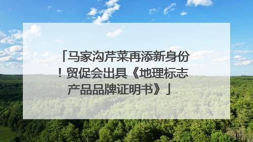 马家沟芹菜再添新身份！贸促会出具《地理标志产品品牌证明书》