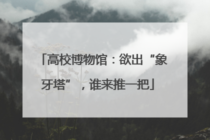 高校博物馆：欲出“象牙塔”，谁来推一把