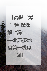 高温“烤”验 保灌解“渴”——北方多地夏管一线见闻