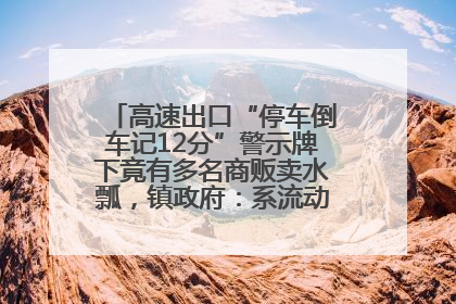 高速出口“停车倒车记12分”警示牌下竟有多名商贩卖水瓢，镇政府：系流动摊位，已多次劝离