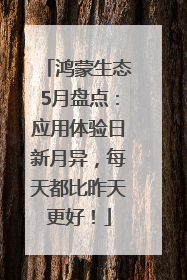 鸿蒙生态5月盘点：应用体验日新月异，每天都比昨天更好！