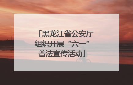 黑龙江省公安厅组织开展“六一”普法宣传活动