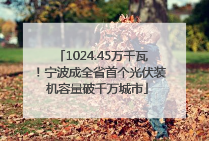 1024.45万千瓦！宁波成全省首个光伏装机容量破千万城市