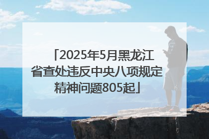 2025年5月黑龙江省查处违反中央八项规定精神问题805起