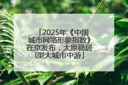 2025年《中国城市网络形象指数》在京发布，太原稳居I型大城市中游