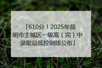610分！2025年昆明市主城区一级高（完）中录取最低控制线公布
